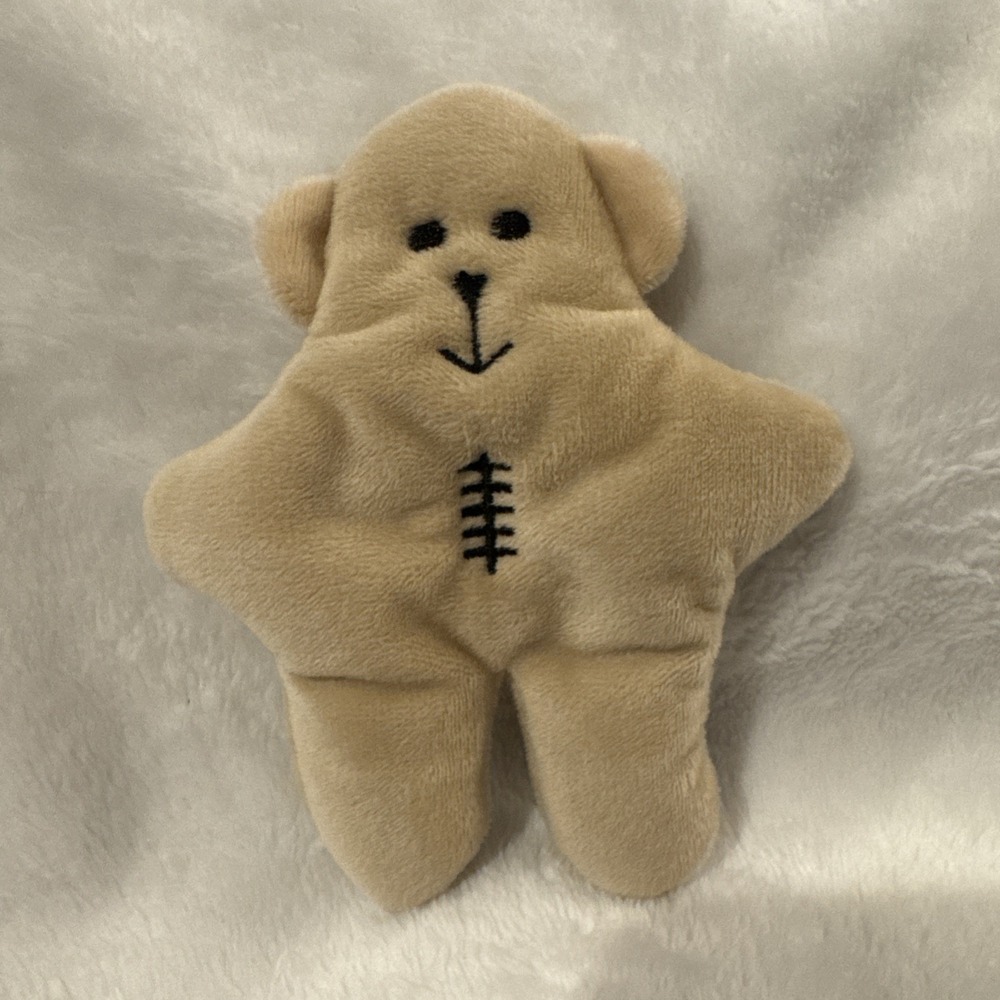 Pancake Plush Bear Gingerbread bear Plush 5.5" Embroidered Features NWOT Teddy - Picture 2 of 6